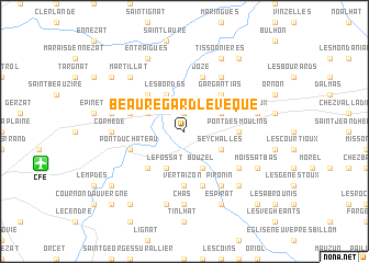 map of Beauregard-lʼÉvêque