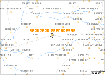 map of Beaurepaire-en-Bresse