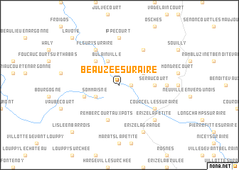 map of Beauzée-sur-Aire