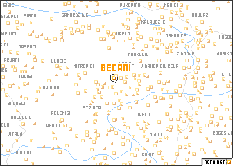 map of Bečani