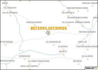 map of Becerril de Campos