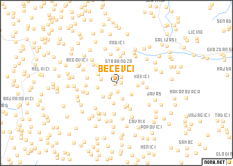 map of Bećevci