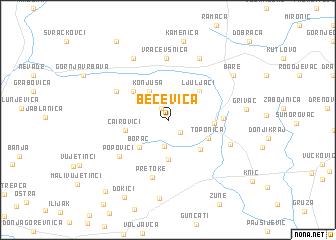 map of Bečevica