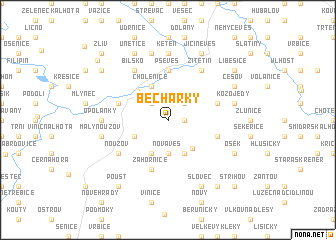 map of Běchárky