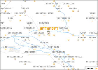 map of Bécheret