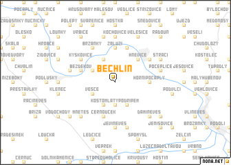 map of Bechlín