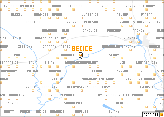 map of Bečice