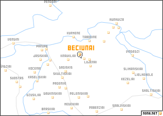 map of Bečiūnai