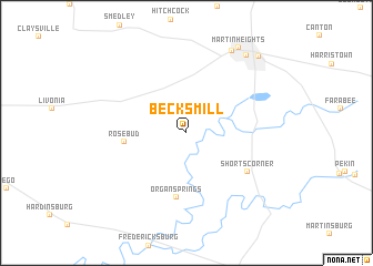 map of Becks Mill