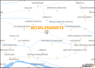 map of Bécon-les-Granits