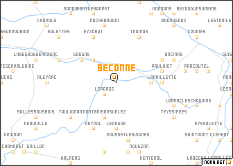 map of Béconne