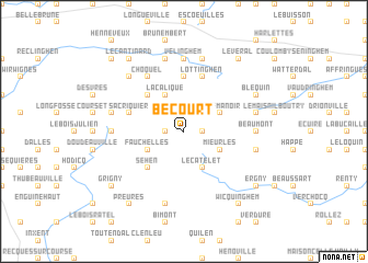 map of Bécourt