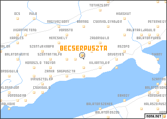 map of Becserpuszta