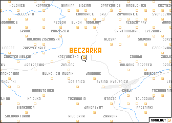 map of Bęczarka