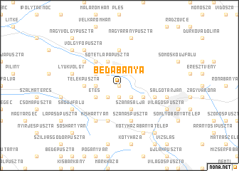 map of Bedabánya