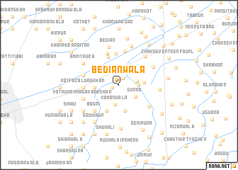 map of Bediānwāla