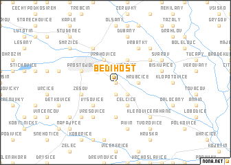 map of Bedihošť