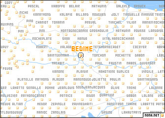 map of Bédime