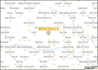 map of Będkowice