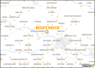 map of Bedřichovka