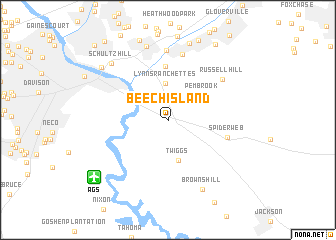 map of Beech Island