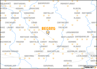 map of Bégard