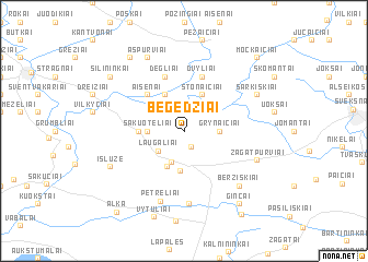 map of Begėdžiai