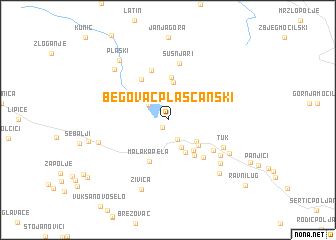 map of Begovac Plaščanski