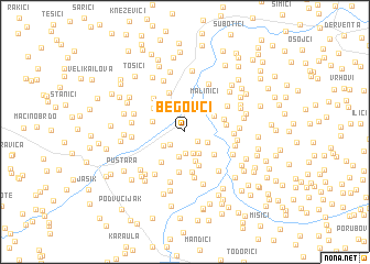 map of Begovci