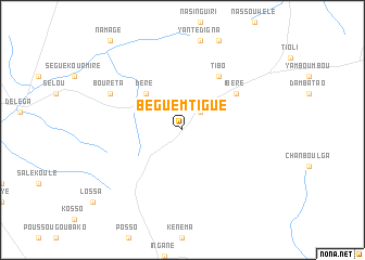 map of Béguèmtigué