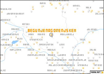 map of Begunje na Gorenjskem