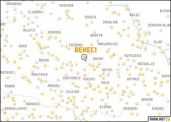 map of Beheći