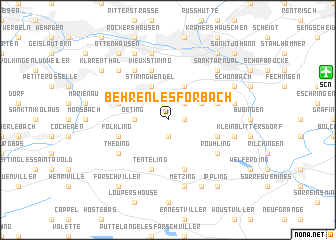 map of Behren-lès-Forbach