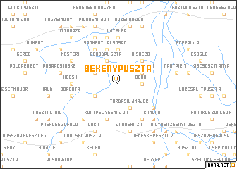 map of Bekenypuszta