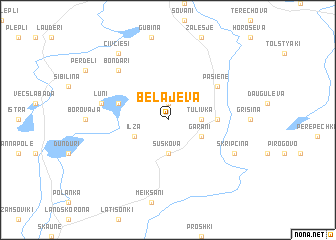 map of Beļajeva