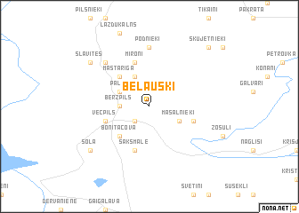 map of Beļauski