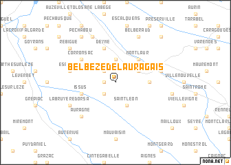 map of Belbèze-de-Lauragais