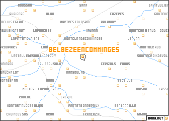 map of Belbèze-en-Comminges