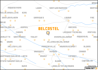 map of Belcastel