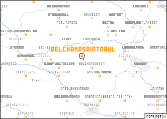 map of Belchamp Saint Paul