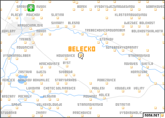 map of Bělečko