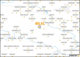 map of Běleč