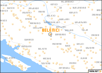 map of Belenići