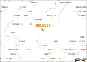 map of Bélessé