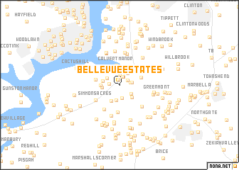 map of Bellevue Estates