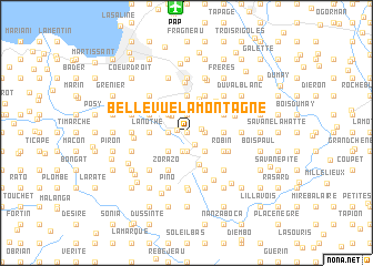 map of Bellevue la Montagne