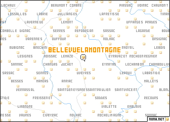 map of Bellevue-la-Montagne