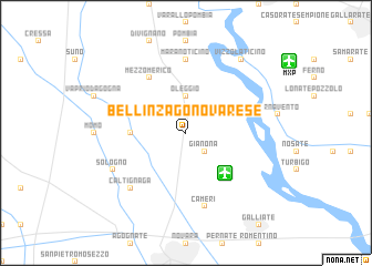 map of Bellinzago Novarese