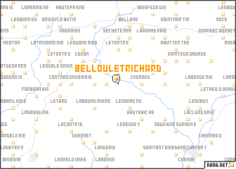map of Bellou-le-Trichard