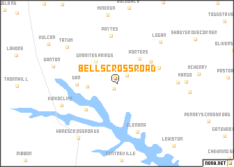 map of Bells Crossroad